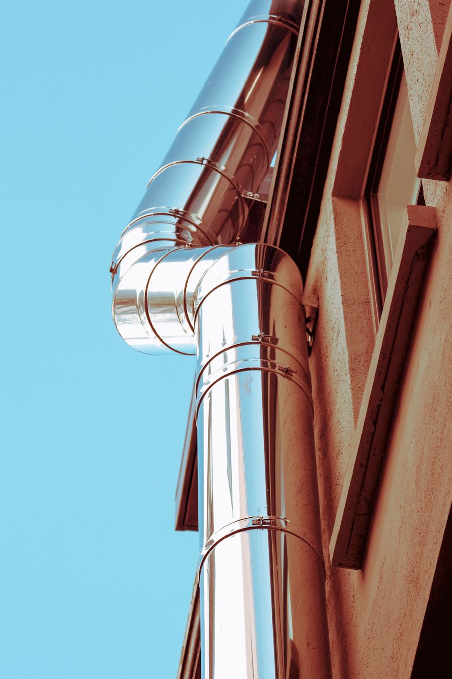 Copper pipework installation detail